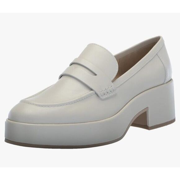 Dolce Vita Yanni Leather Loafers Womens 10 Ivory Platform New - Picture 2 of 9
